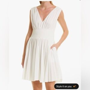 Rebecca Taylor Ivory V-Neck Mini Dress